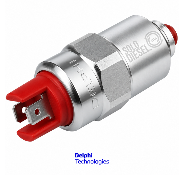 Bobina Solenoide 24V 7185-900P Delphi para Bomba Diésel DPA / DPS / DP200 CAV — Terminal Doble / Tapa Roja
