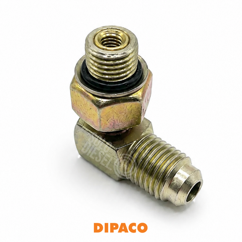 Válvula Check Codo 90° D3033740 DIPACO para Cummins PT / CELECT / ISX / ISM / N14 / M11 — Retención de Combustible