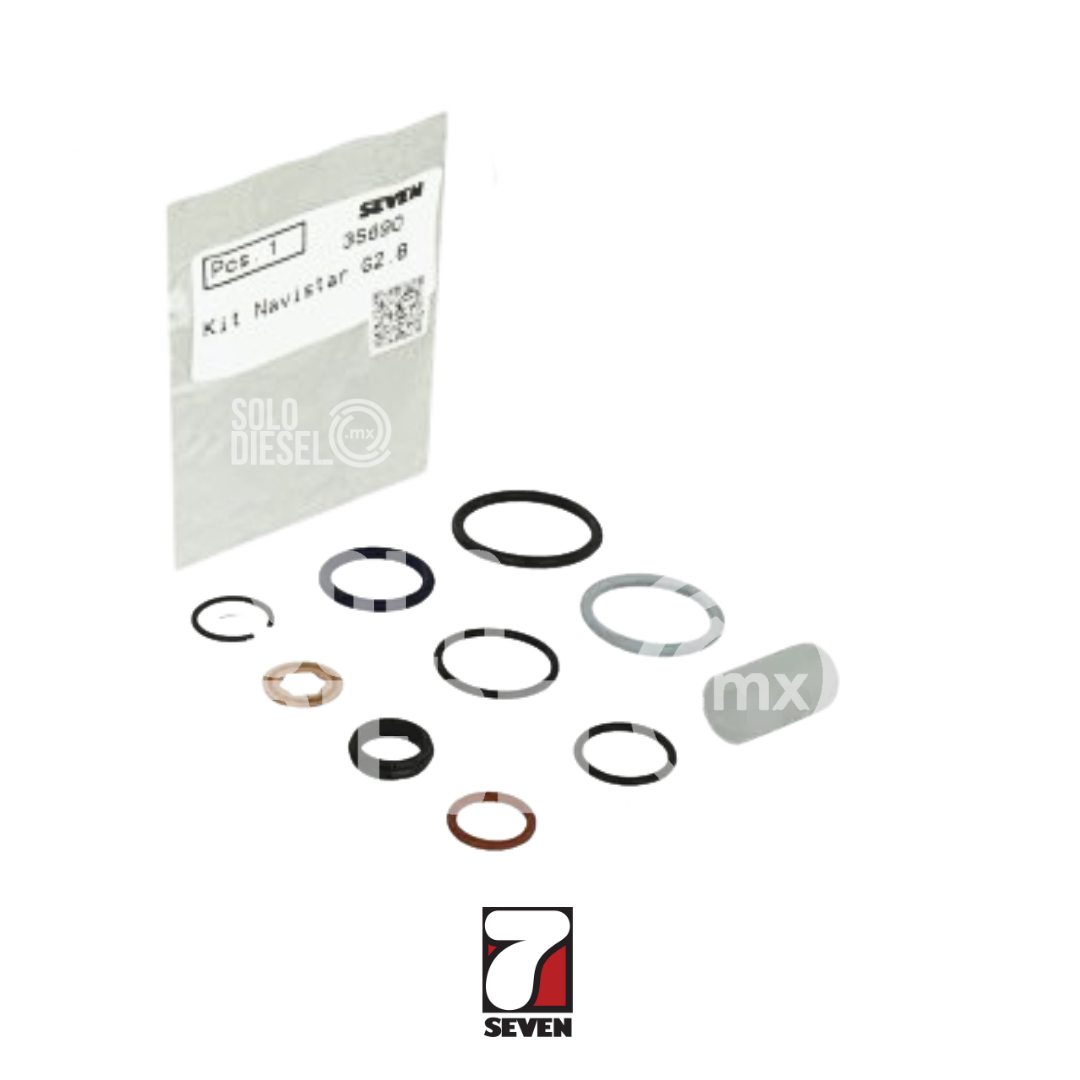Kit de Juntas, Sellos y Ligas de Inyector Diésel 35690 Seven para 4.5 CF600 International, VT275 y MaxxForce5 Navistar 2006-2010