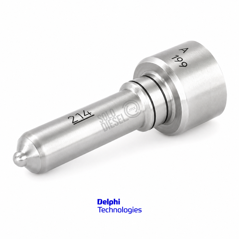 Tobera L214PBC Delphi para Inyector EUI E3 4 Pines — Volvo D12 / Autobús 7550 / FH12 / FM12 Euro 3
