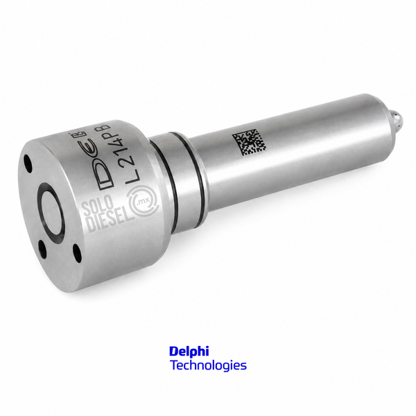 Tobera L214PBC Delphi para Inyector EUI E3 4 Pines — Volvo D12 / Autobús 7550 / FH12 / FM12 Euro 3